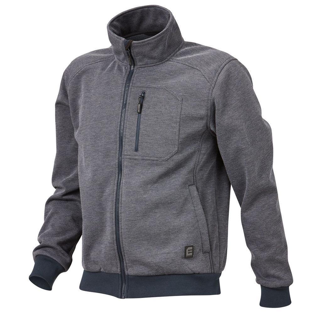 ELEVEN Workwear Textured Zip Front Knitted Jacket - Navy/Blue - RSEA Safety Outlet